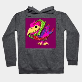 pelican bird in mayan pattern geometry ecopop Hoodie